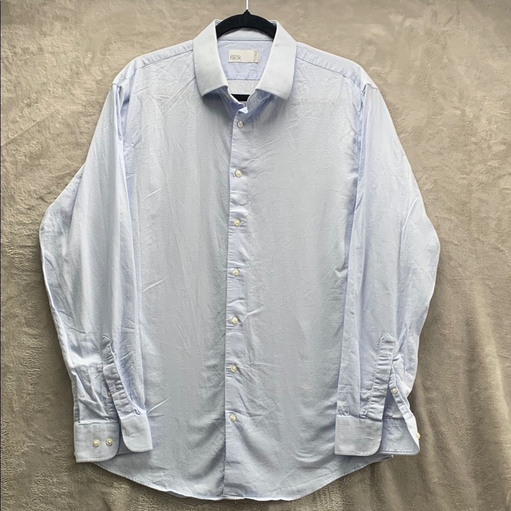 NORDSTROM ✬ 16 1/2 34/35 MEN'S TRIM FIT DRESS SHIRT BUTTON DOWN ✬ LIGHT BLUE